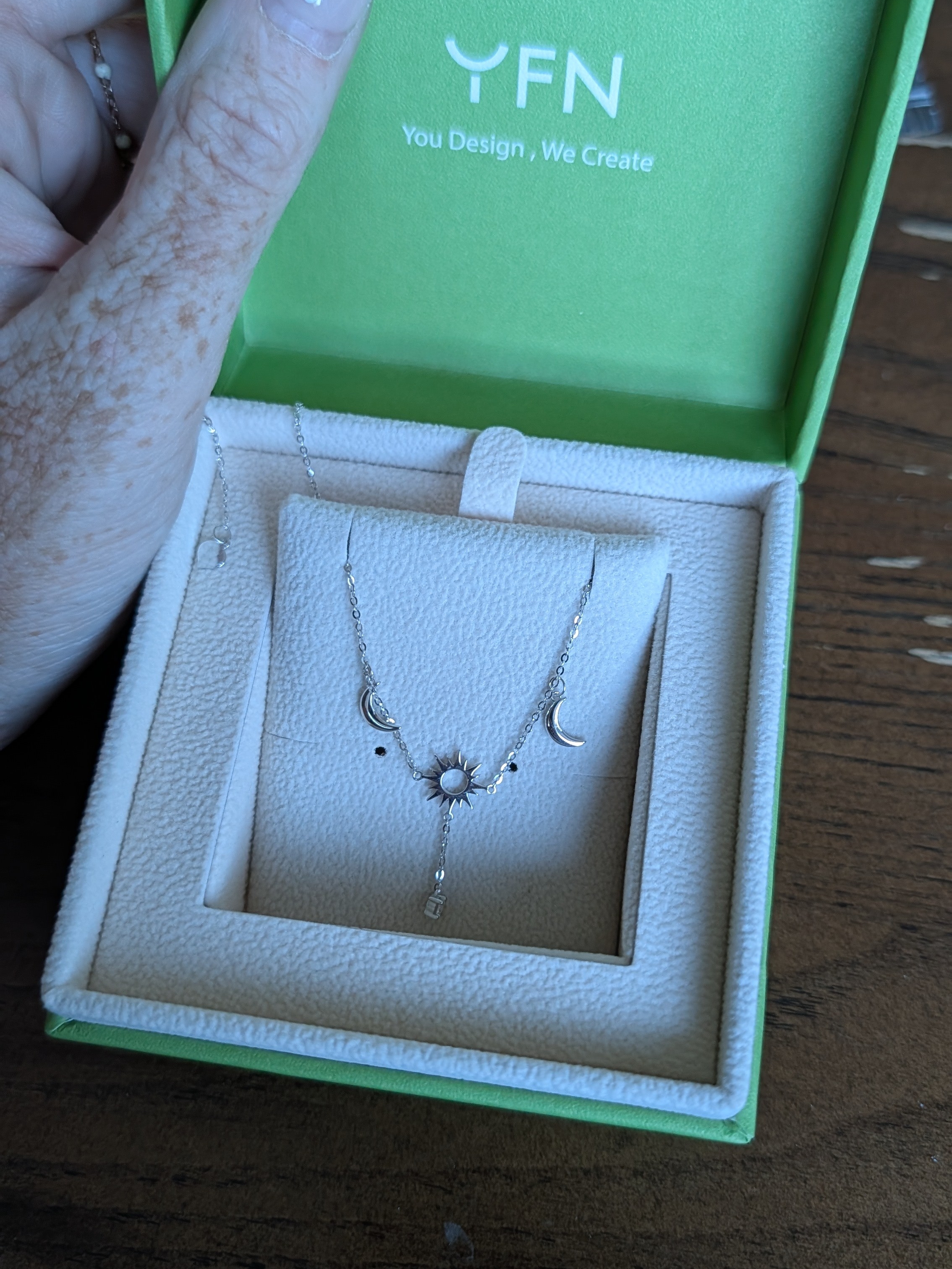 Silver Sun & Moon Dangle Anklet - 18k White Gold